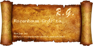 Rozenbaum Gréta névjegykártya